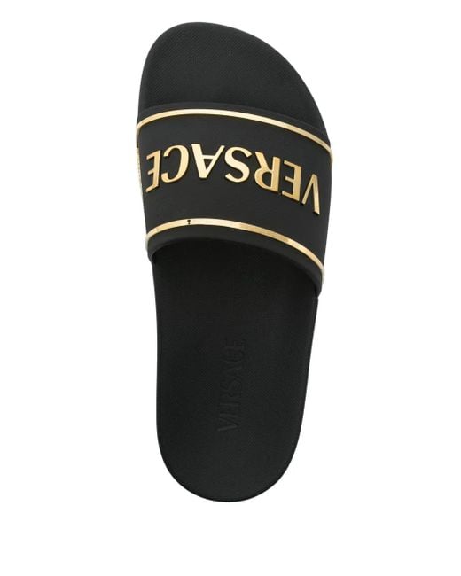 Versace Black Flip-Flops & Slides