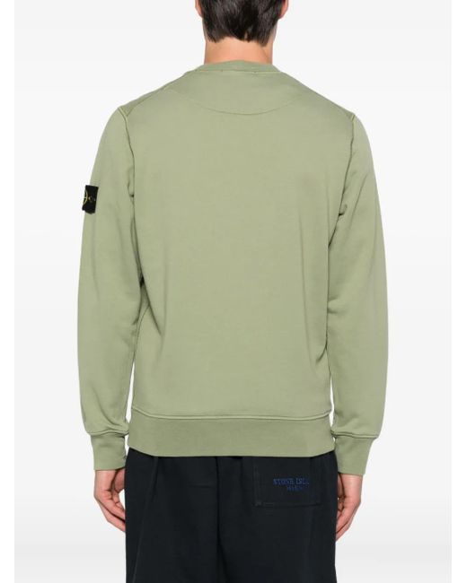 メンズ Stone Island コンパスバッジ スウェットシャツ Green
