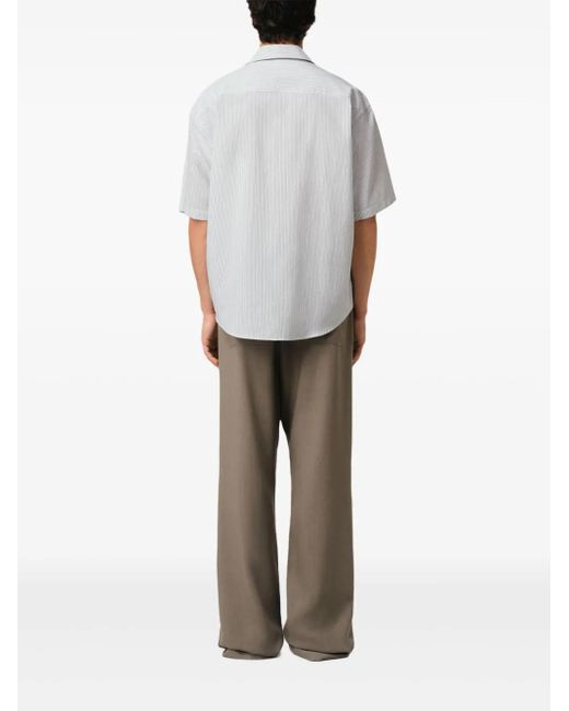 Camicia A Maniche Corte- Uomo di AMI in White da Uomo