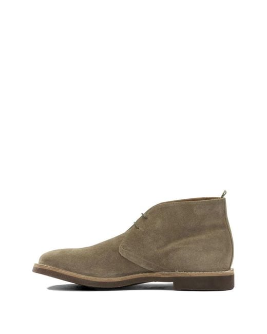 Officine Creative Gray Suede Lace-Up Boots for men