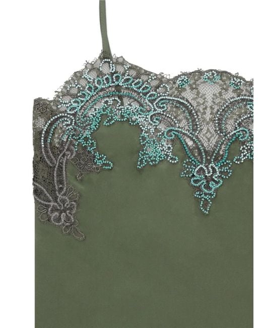 Fortela Green Brianne Lace-Trimmed Sleeveless Blouse