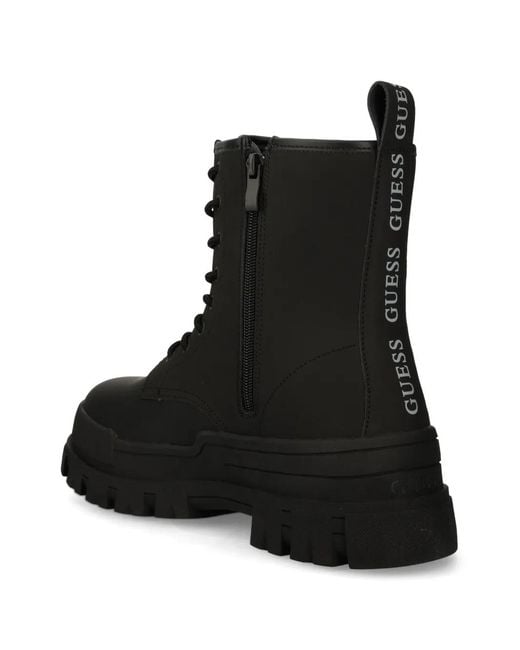 Guess Black Logo-Print Boots for men