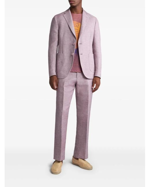 Etro Purple Straight-Leg Trousers for men