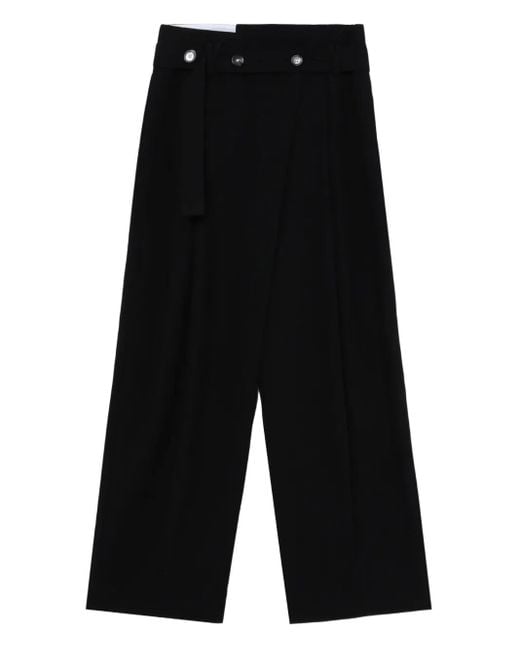 Enfold Black Pleated Wrap Trousers