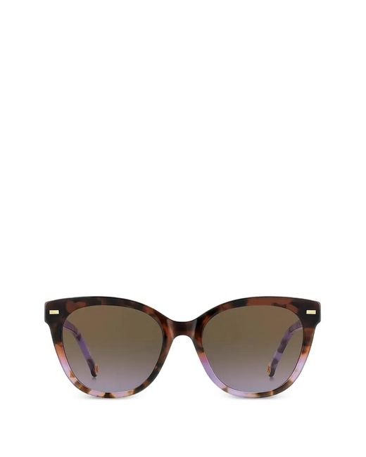 Carolina Herrera Brown Tortoiseshell-Effect Cat-Eye Sunglasses