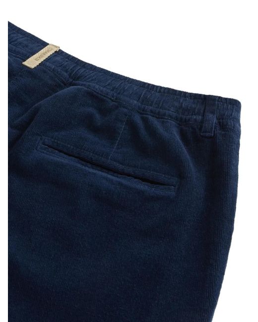 Woolrich Blue Pleated Drawstring Trousers for men
