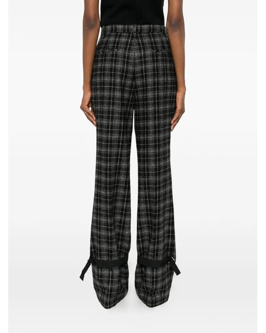 Pinko Black Lucita Plaid Trousers