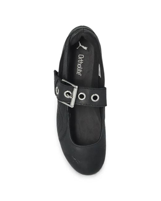 PUMA Black Speedcat Buckle-Strap Ballet Flats