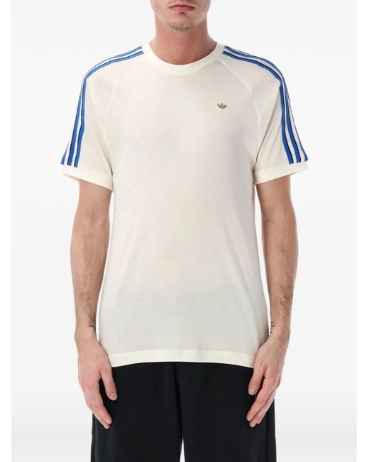 Adidas White Cali Logo-Detail T-Shirt for men