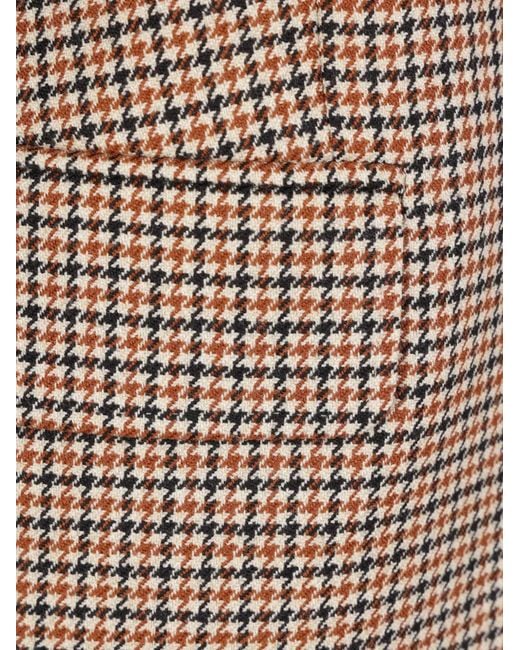 Max Mara Brown Houndstooth-Pattern Single-Breasted Jacket