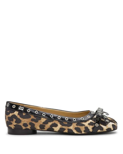 Ballerines À Détails D'Œillets Ganni en coloris Brown