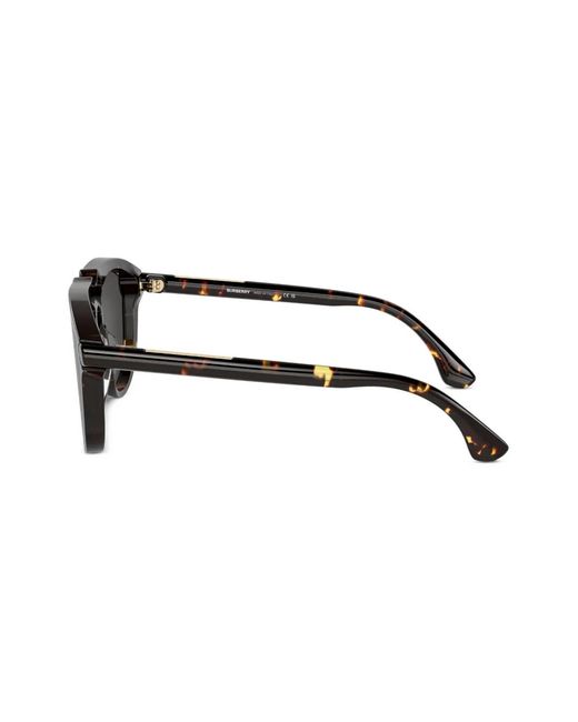 Burberry Black Tortoiseshell-Effect Round-Frame Sunglasses for men