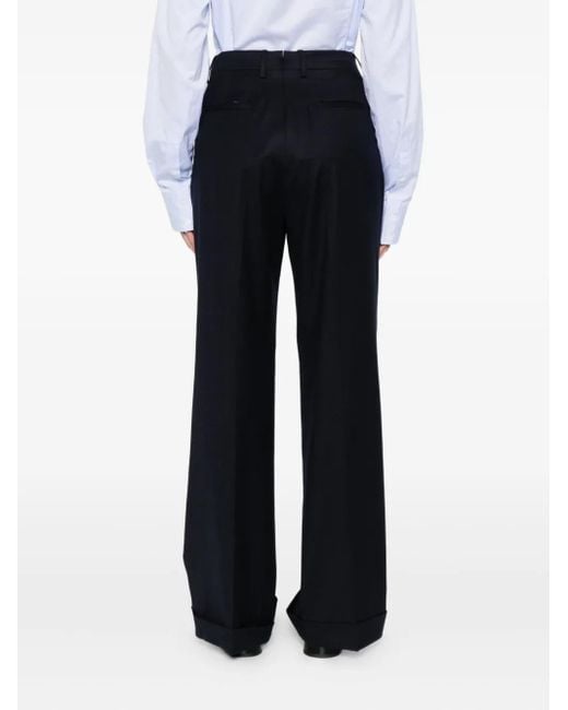 Berwich Black Straight-Leg-Hose mit Falten