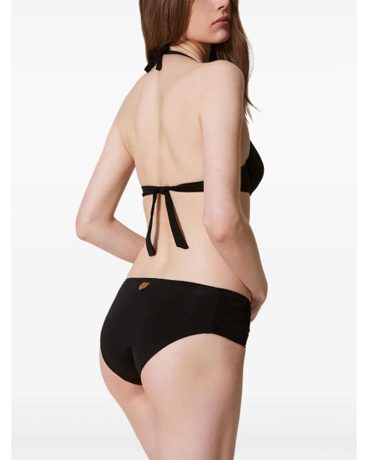 Twinset Black Ruched Bikini Top
