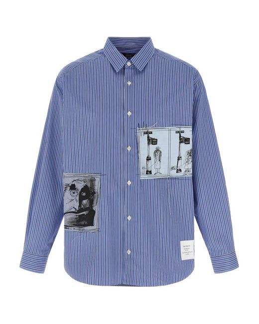 Comme des Garçons Gestreept Overhemd in het Blue voor heren