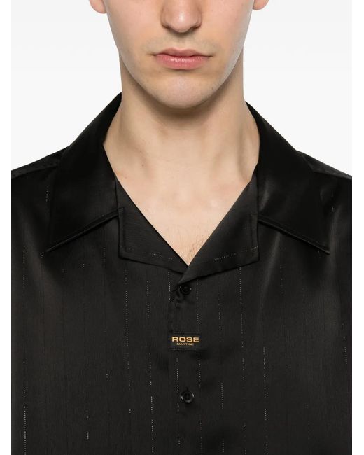 Martine Rose Black Striped Short-Sleeve Shirt for men