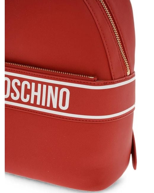 Moschino Red Love Logo-Print Backpack