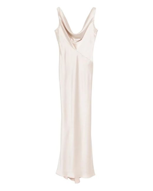 Amsale サテン イブニングドレス White