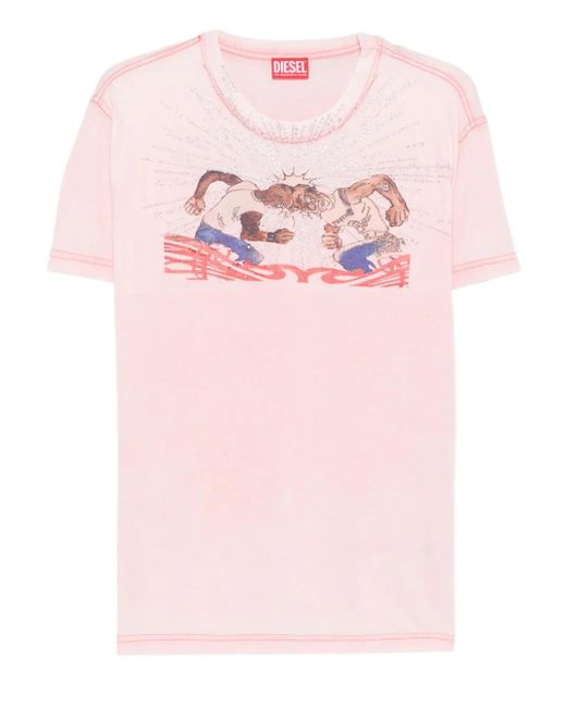 Camiseta T-Norm-T15 con estampado gráfico DIESEL de color Pink