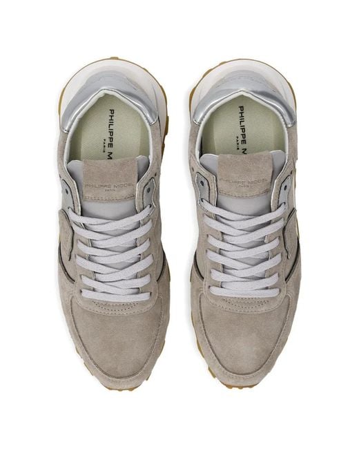 Philippe Model White Tropez Haute Metallic-Heel-Counter Sneakers