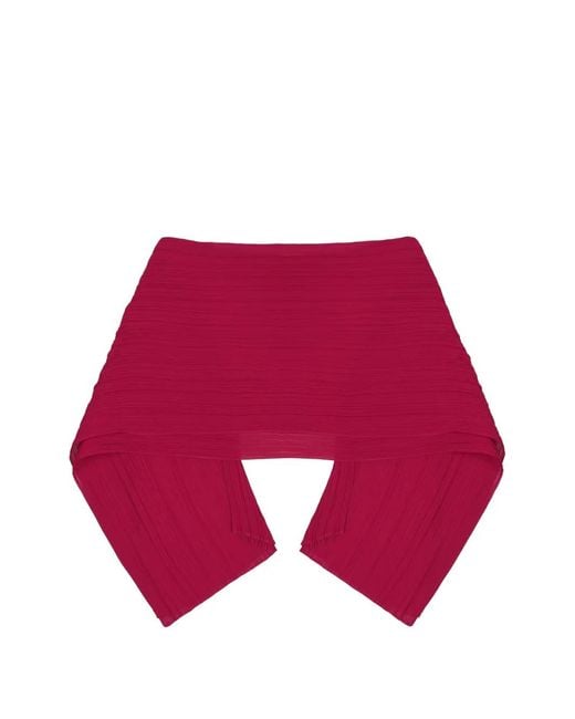 Pleats Please Issey Miyake Red Pleated Scarf