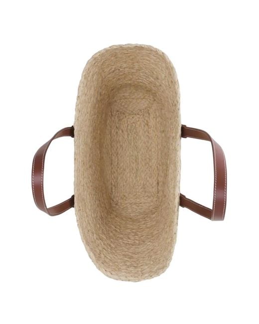 Lanvin Natural Sac À Main Médium À Patch Logo Catch