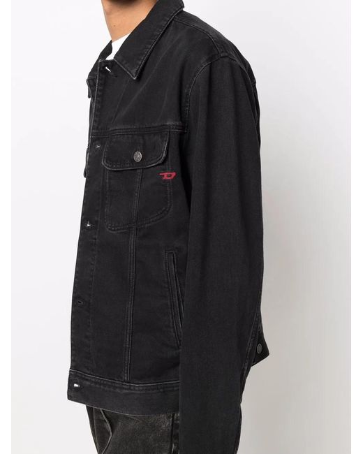 DIESEL Black Button-Up Denim Jacket for men