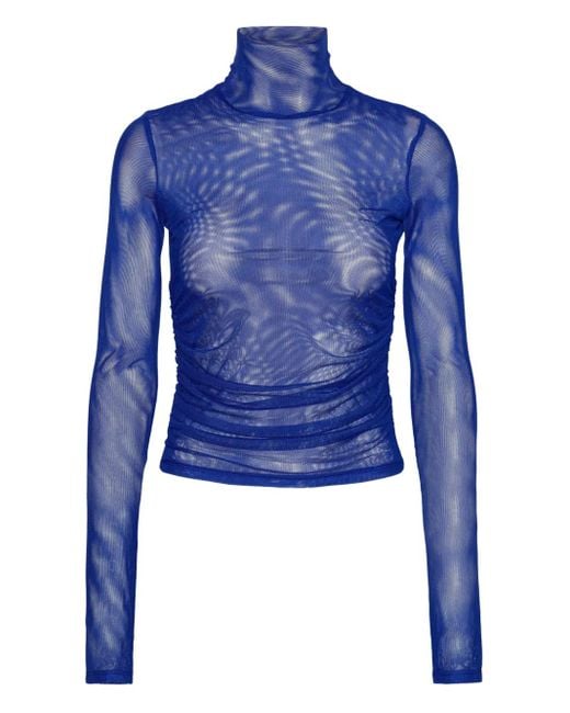 ROTATE BIRGER CHRISTENSEN Blue Long-Sleeve Top