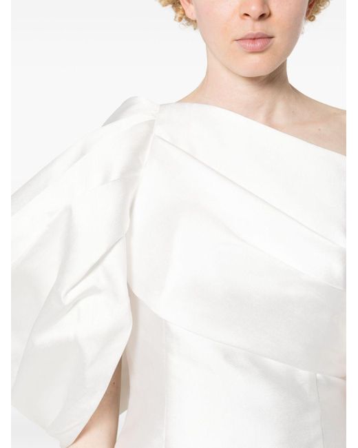 Solace London White Ula Sash-detail Mini Dress