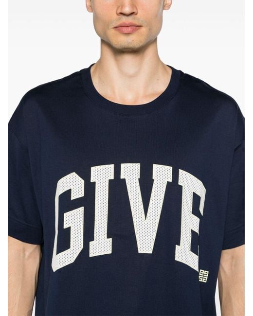 メンズ Givenchy ロゴ Tシャツ Blue