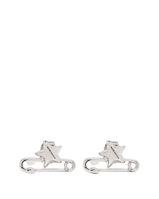 Marc Jacobs White The Safety Pin Earrings