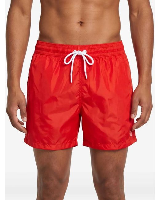 THE (Alphabet) Red Drawstring Shorts for men