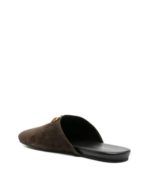 SERGIO MORETTI FIRENZE Brown Suede Flat Mules