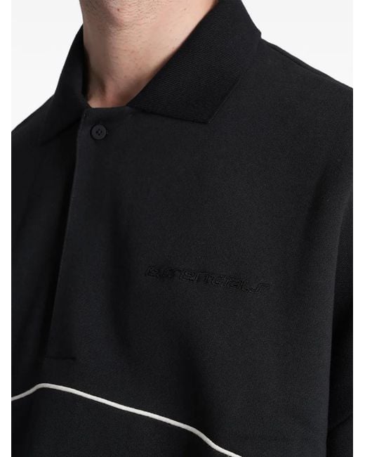 Fear Of God Black Piped Oversized Polo Shirt for men