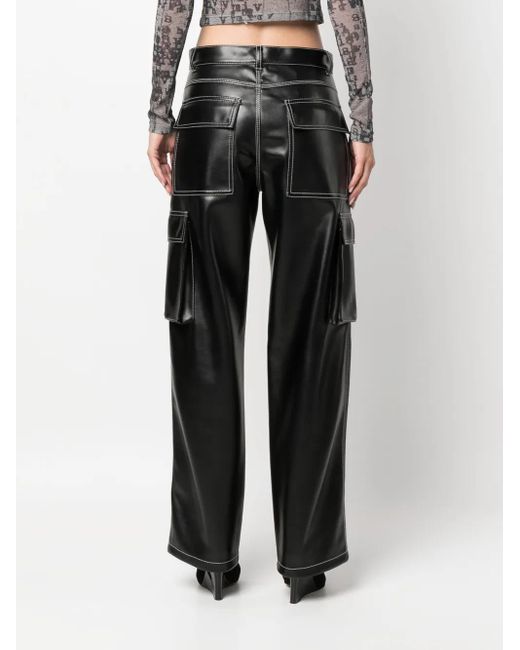 Philosophy Di Lorenzo Serafini Black Low-Rise Cargo Trousers