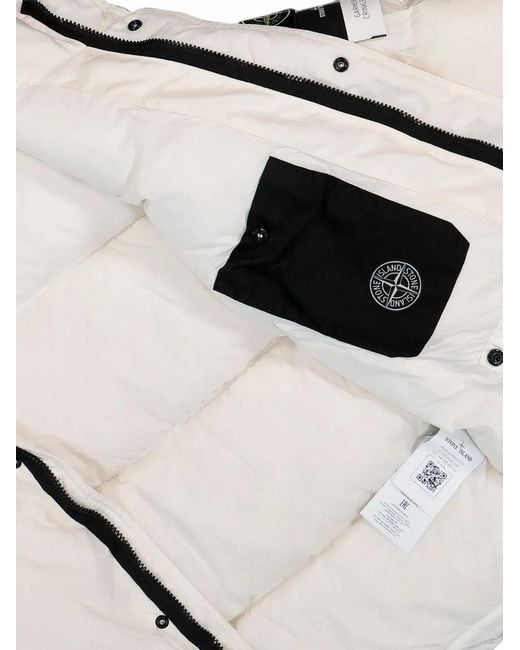 Stone Island White 4100109 Crinkle Reps Ny Down Jacket for men