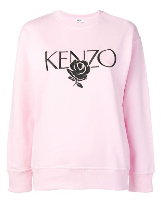 KENZO Cotton Pastel Pink Sweater Lyst