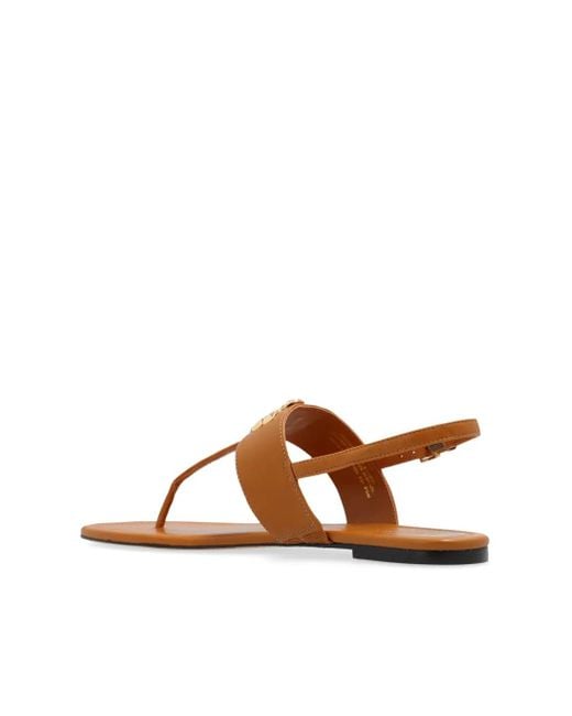 Tory Burch Brown Eleanor T-Strap Sandals