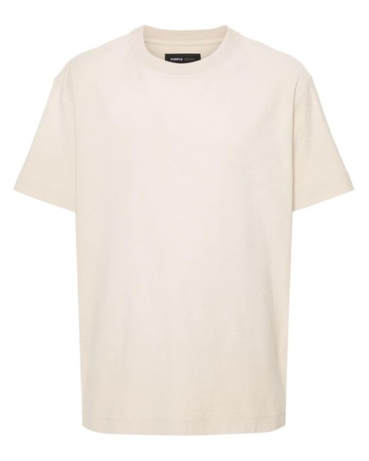Purple Brand White Rubberised-logo Cotton T-shirt for men