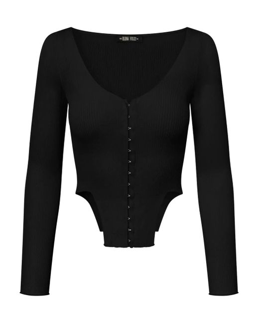 Elena Velez リネン ニットトップ Black