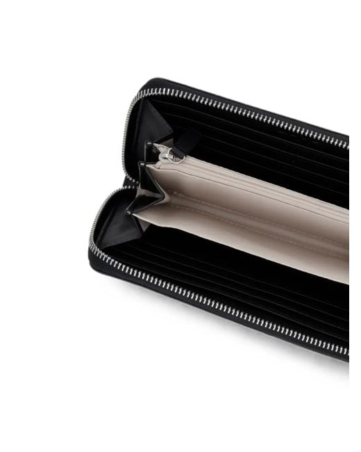 Liu Jo Black Logo-Plaque Pebbled-Effect Wallet