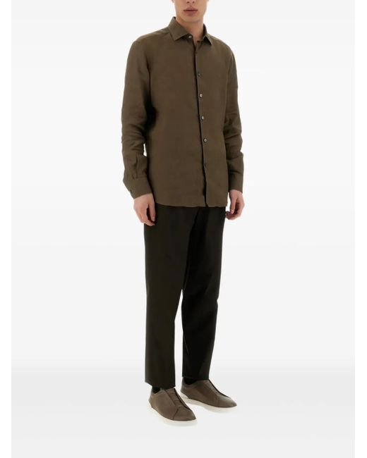 メンズ Zegna ダーツディテール パンツ Brown