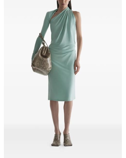 Mugler Green Draped Loop Dress