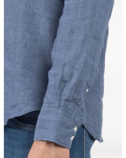 Camisa con botones Hartford de hombre de color Blue