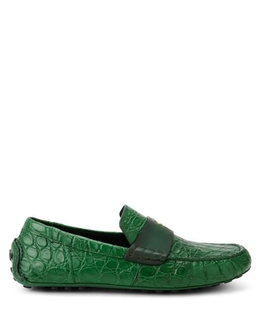 Ferragamo Loafer Mit Kroko-Effekt in Green für Herren