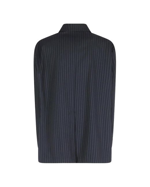 SOLOTRE Blue Pinstripe-Patterned Blazer