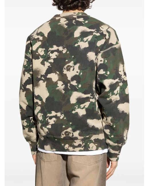 A Bathing Ape Green Sweatshirt With Logo for men