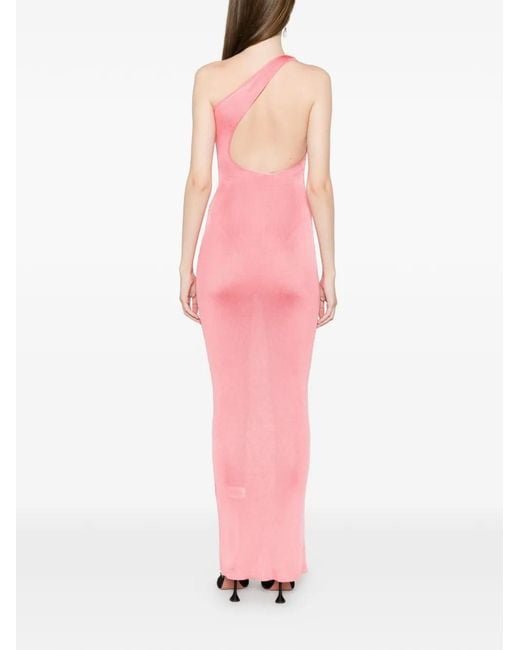 Self-Portrait Pink One-Shoulder Maxi Dress