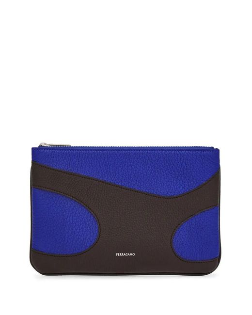 Ferragamo Blue Logo-Print Cut Out Smartphone Case for men