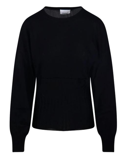 Maglione Con Inserti A Coste di Nude in Blue
